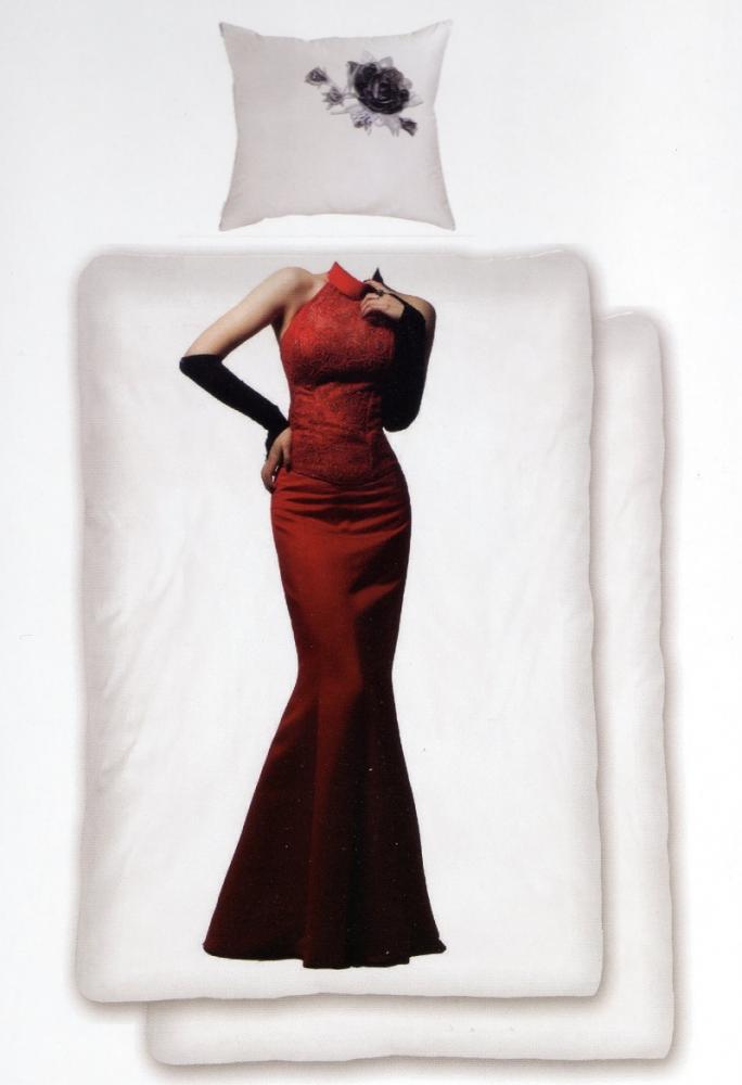 Suit up Bettwäsche - Lady im roten Abendkleid - 135 x 200 cm - SkyCovers